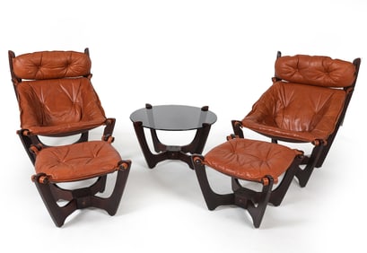 ODD KNUTSEN 'LUNA' LOUNGE CHAIR SUITE C. 1970S