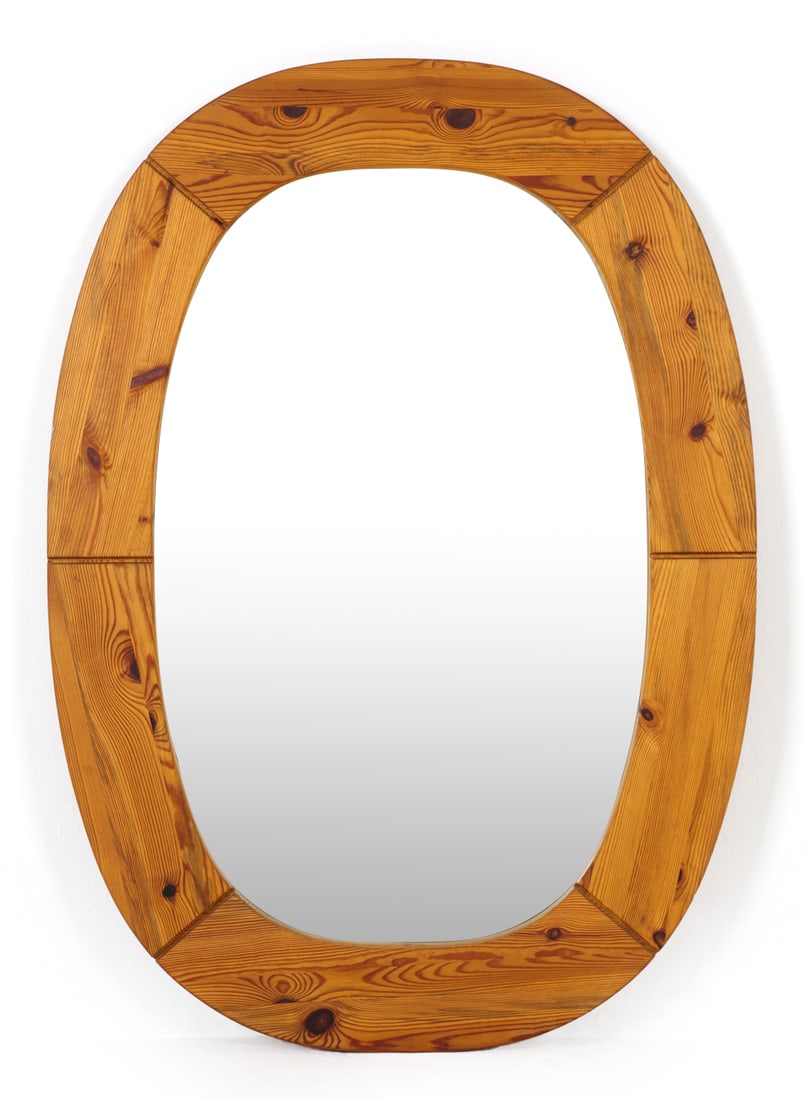 GLAS MASTER SWEDISH PINE WALL MIRROR C. 1970S (1 of 7)