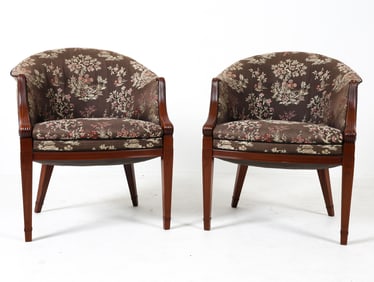 PAIR OF FRITS HENNINGSEN MAHOGANY LOUNGE CHAIRS