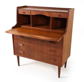 DANISH TEAK SECRETARY CHEST OF DRAWERS C. 1960S