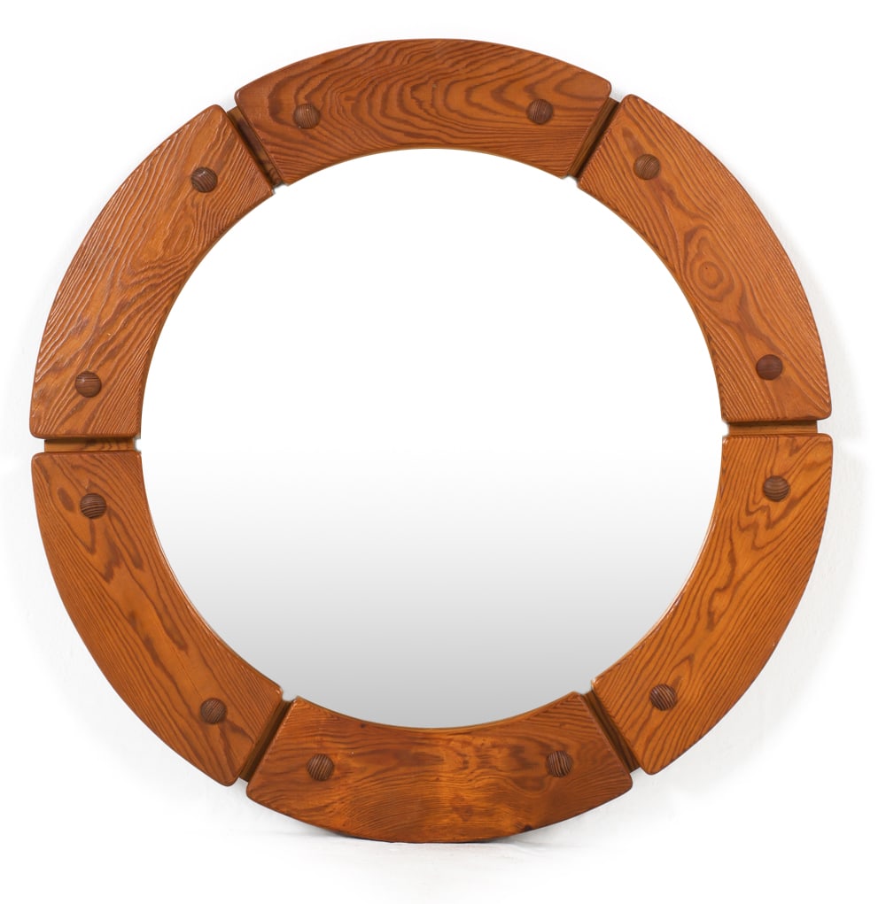 SWEDISH PINE WALL MIRROR C. 1970S (1 of 6)