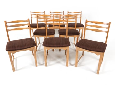 (8) HENNING KJAERNULF STYLE OAK DINING CHAIRS