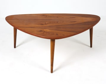 DANISH TEAK GUITAR PICK COFFEE TABLE C. 1960S