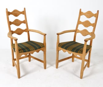 PAIR OF HENNING KJAERNULF DANISH OAK ARMCHAIRS