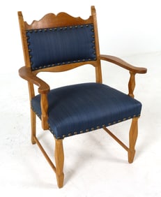 HENNING KJAERNULF STYLE DANISH OAK ARMCHAIR 1970S