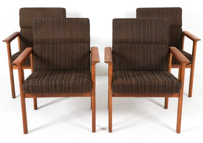 (4) ATTR. KARL ERIK EKSELIUS DANISH TEAK CHAIRS