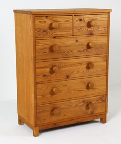 DANISH PINE CHEST OF DRAWERS C. 1970S