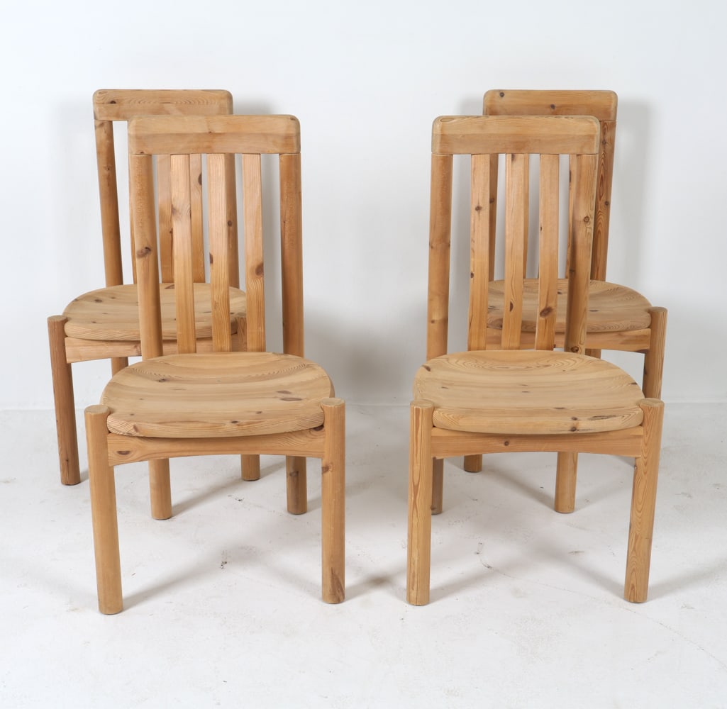 (4) RAINER DAUMILLER STYLE PINE DINING CHAIRS 1960 (1 of 16)