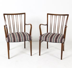 PAIR OF OLE WANSCHER STYLE DANISH BEECH ARMCHAIRS