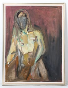 DANISH ABSTRACT PORTRAIT PAINTING O/B