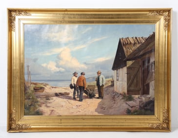 CARL SODERBERG (1914-2001) FISHERMEN SHORELINE O/C