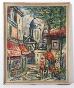 DANISH POST IMPRESSIONIST CITY PAINTING O/C