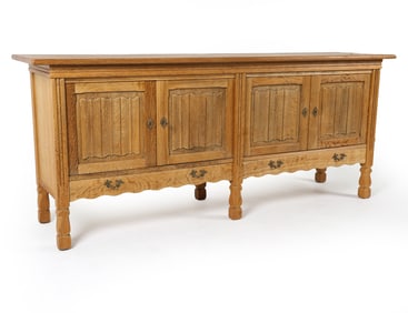 HENNING KJAERNULF STYLE DANISH OAK SIDEBOARD 1960S