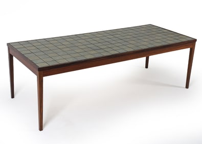 DANISH ROSEWOOD & TILE COFFEE TABLE C. 1960S