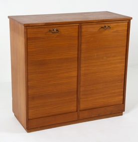 DANISH TEAK TAMBOUR CABINET C. 1960S