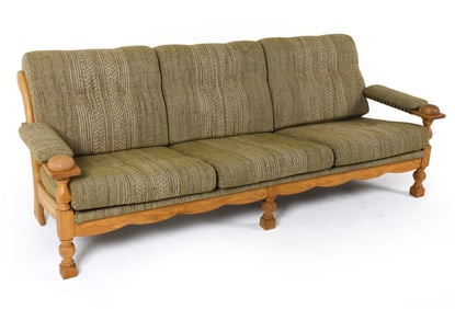 HENNING KJAERNULF STYLE DANISH WOOL & OAK SOFA