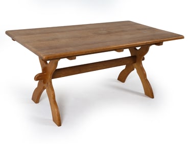 ATTR. HENNING KJAERNULF OAK EXTENDING DINING TABLE
