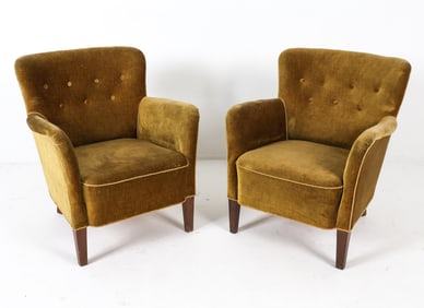 PAIR OF DANISH LOUNGE CHAIRS C. 1950S
