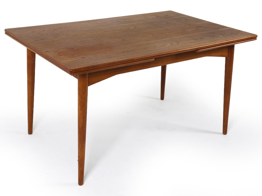 DANISH TEAK EXTENDING DINING TABLE C. 1960S (1 of 17)