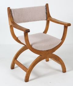 ATTR. HENNING KJAERNULF KURUL OAK ARMCHAIR 1970S