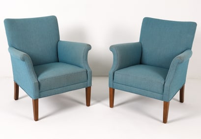 PAIR OF DANISH WOOL LOUNGE CHAIRS C. 1960S
