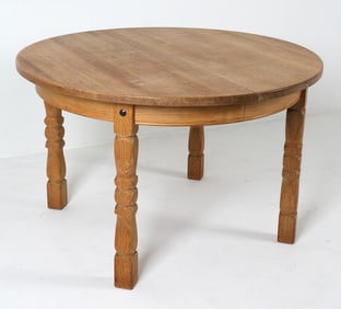 HENNING KJARENULF STYLE EXTENDING OAK DINING TABLE