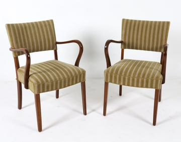 PAIR OF DANISH BEECH ARMCHAIRS C. 1950S