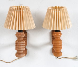 PAIR OF SWEDISH PINE WALL SCONCES C. 1970S