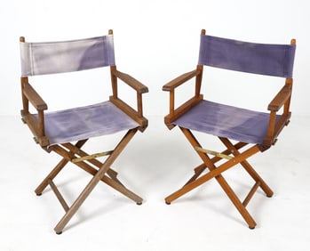 PAIR DANISH TEAK FOLDING DIRECTORS CHAIRS C. 1960S
