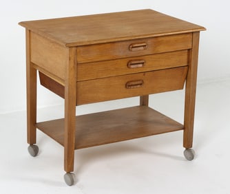 HENNING KJAERNULF STYLE DANISH OAK SEWING CHEST