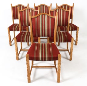 (6) HENNING KJAERNULF STYLE OAK DINING CHAIRS