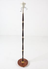 DANISH ROSEWOOD & BRASS FLOOR LAMP C. 1960S