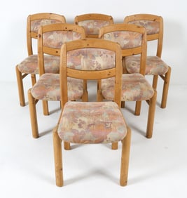 (6) RAINER DAUMILLER STYLE PINE DINING CHAIRS