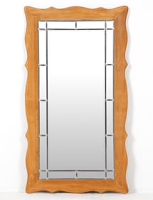 ATTR. HENNING KJAERNULF OAK WALL MIRROR C. 1960S