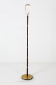ATTR. LE KLINT BRASS & TEAK FLOOR LAMP C. 1960S