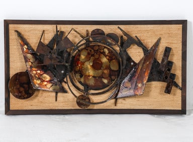 HENRIK HORST BRUTALIST METAL WALL SCULPTURE 1970S