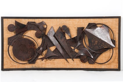 PER GUDMUND JENSEN BRUTALIST METAL WALL SCULPTURE