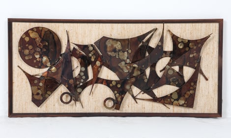 HENRIK HORST BRUTALIST METAL WALL SCULPTURE 1970S