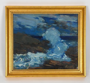 ABRAM MOLARSKY (1879-1955) ABSTRACT LANDSCAPE O/B