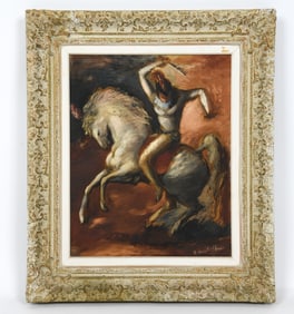 EARLY 20TH CENTURY HORSE RIDER O/C