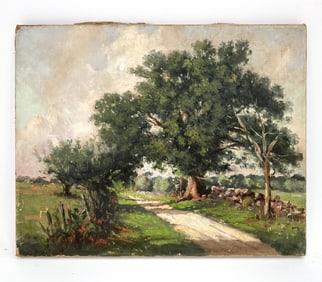 ANTIQUE O/C LANDSCAPE PAINTING