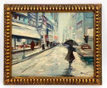 20TH C. PARIS STEET SCENE O/C PAINTING