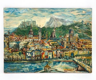 1945 EUROPEAN CITY SCENE O/B