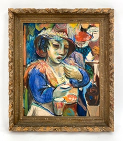 SAUL LISHINSKY (1922-2012) PORTRAIT O/B