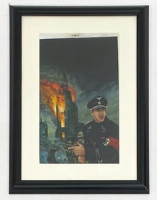 WWII ILLUSTRATION WITH GERMAN SOLDIERS O/B