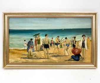 20TH CENTURY BEACH SCENE O/B