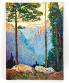 20TH C. LANDSCAPE OIL ON CANVAS PAINTING