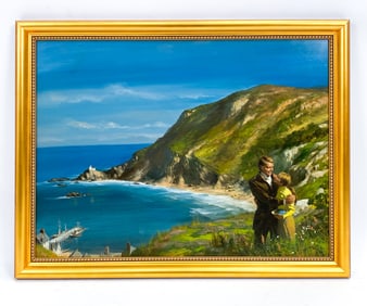 20TH CENTURY HARBOR SCENE O/B