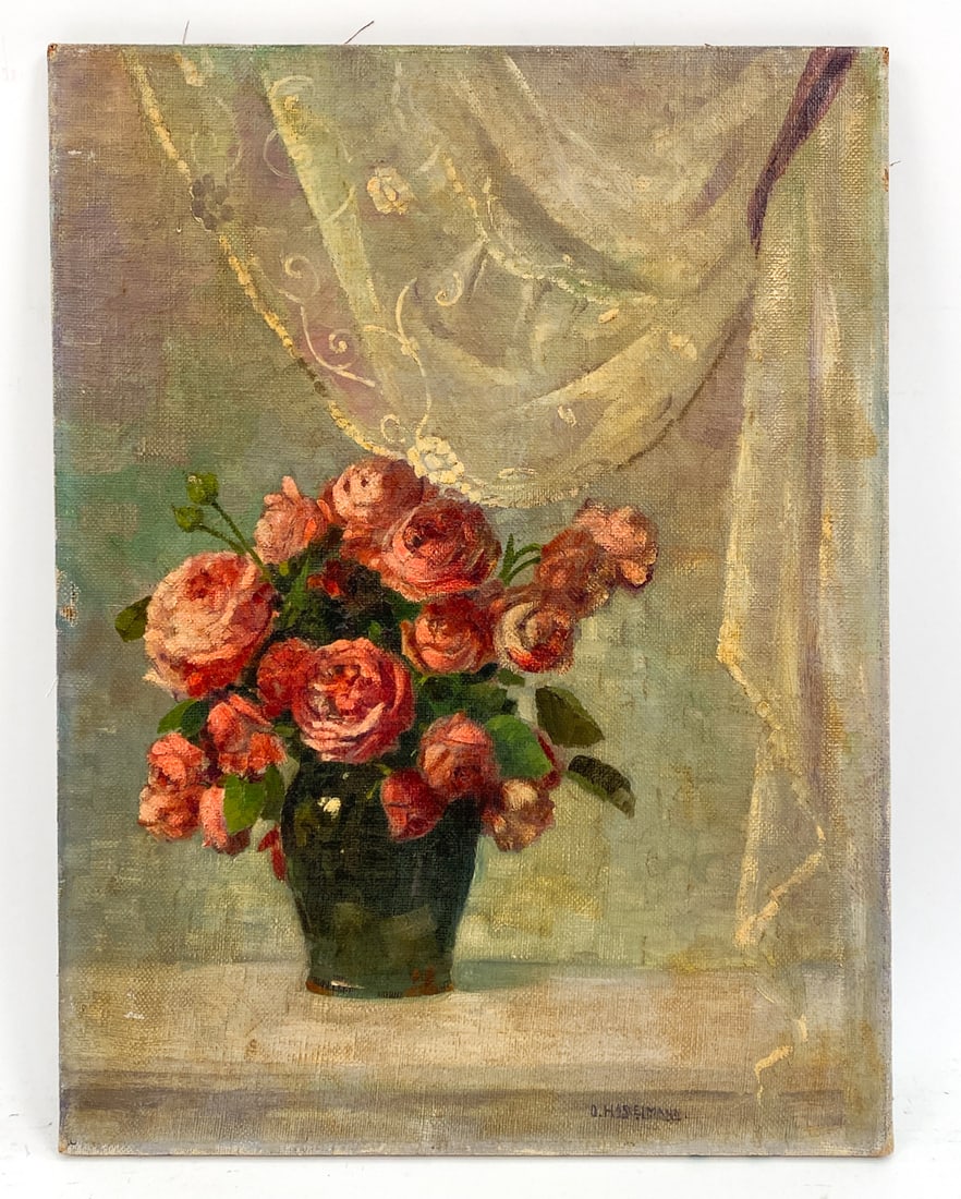 O. HASSELMANN ANTIQUE STILL LIFE O/C (1 of 4)