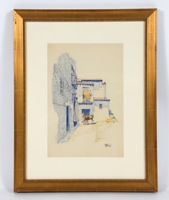 20TH CENTURY MEXICAN RANCH DRAWING